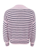 BC Dell striped v-neck jumper rose - Online-Mode