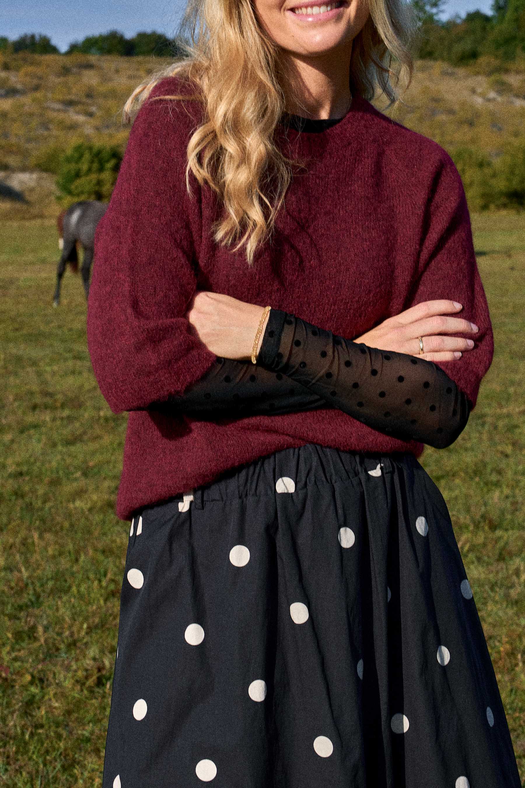 BC Jennie dotted mesh blouse black - Online-Mode