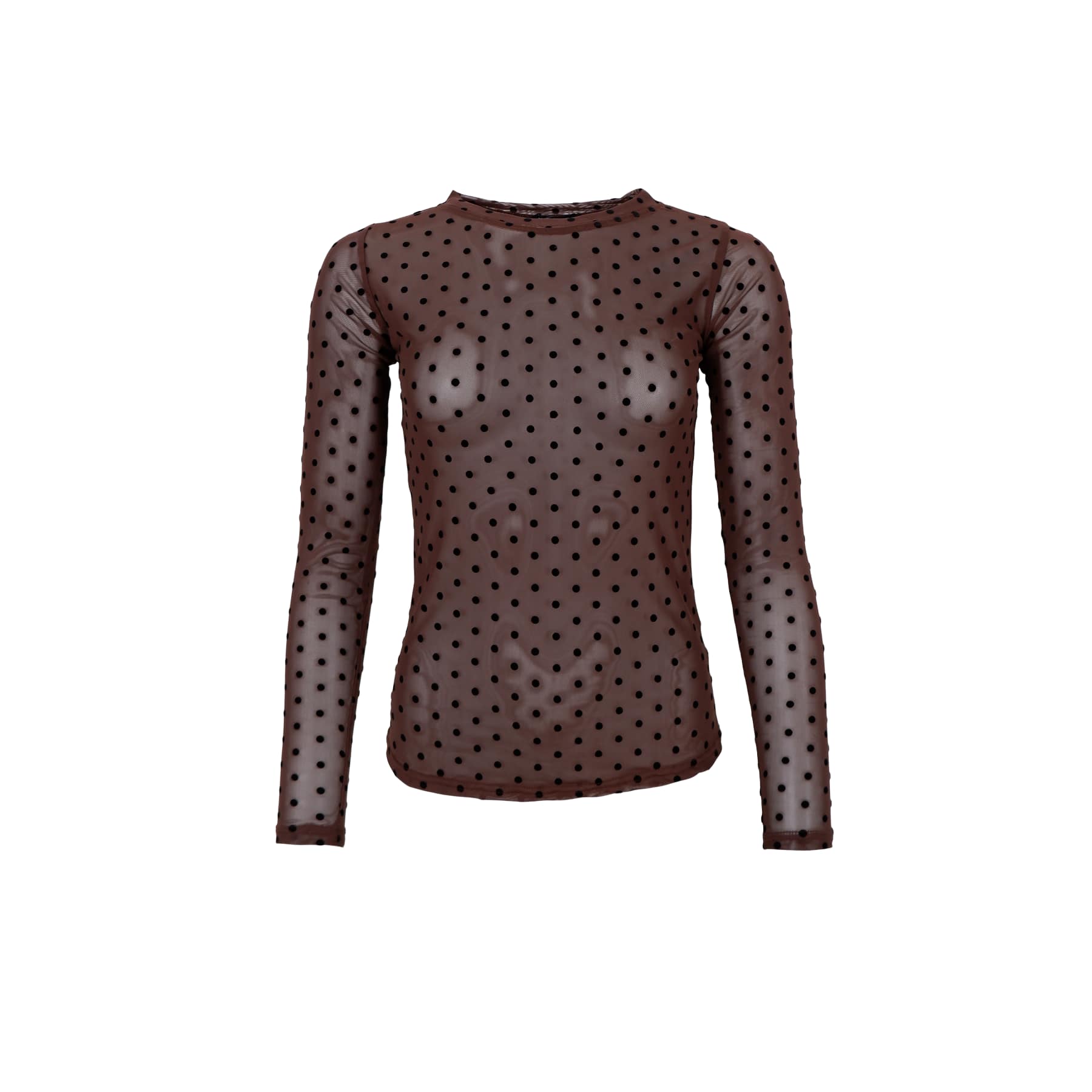 BC Jennie dotted mesh blouse coffee - Online-Mode