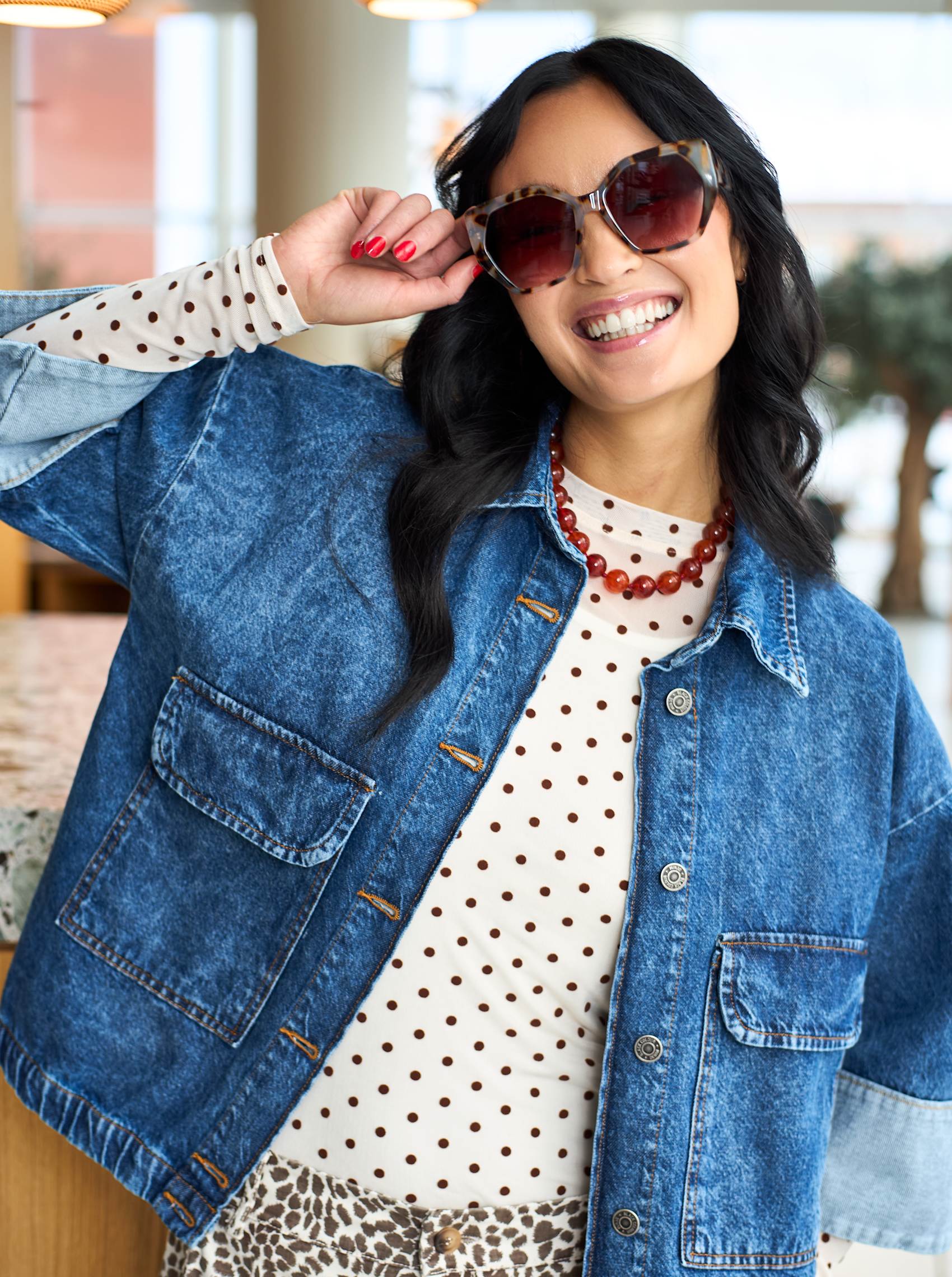BC Jennie dotted mesh blouse cream - Online-Mode