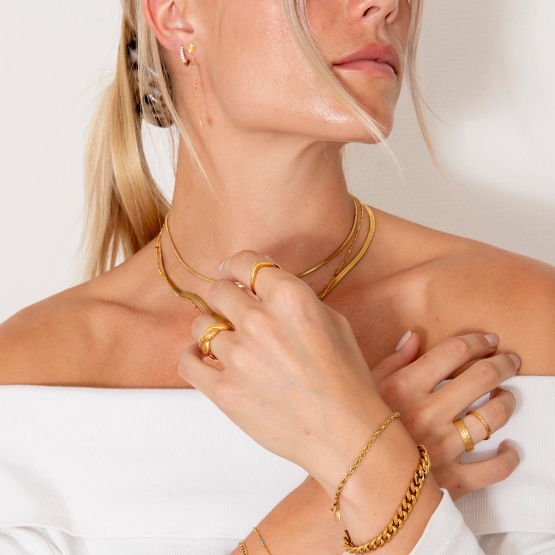 By Cara Golden Earth Ring 18K Guldbelagt 5 mm - Online-Mode