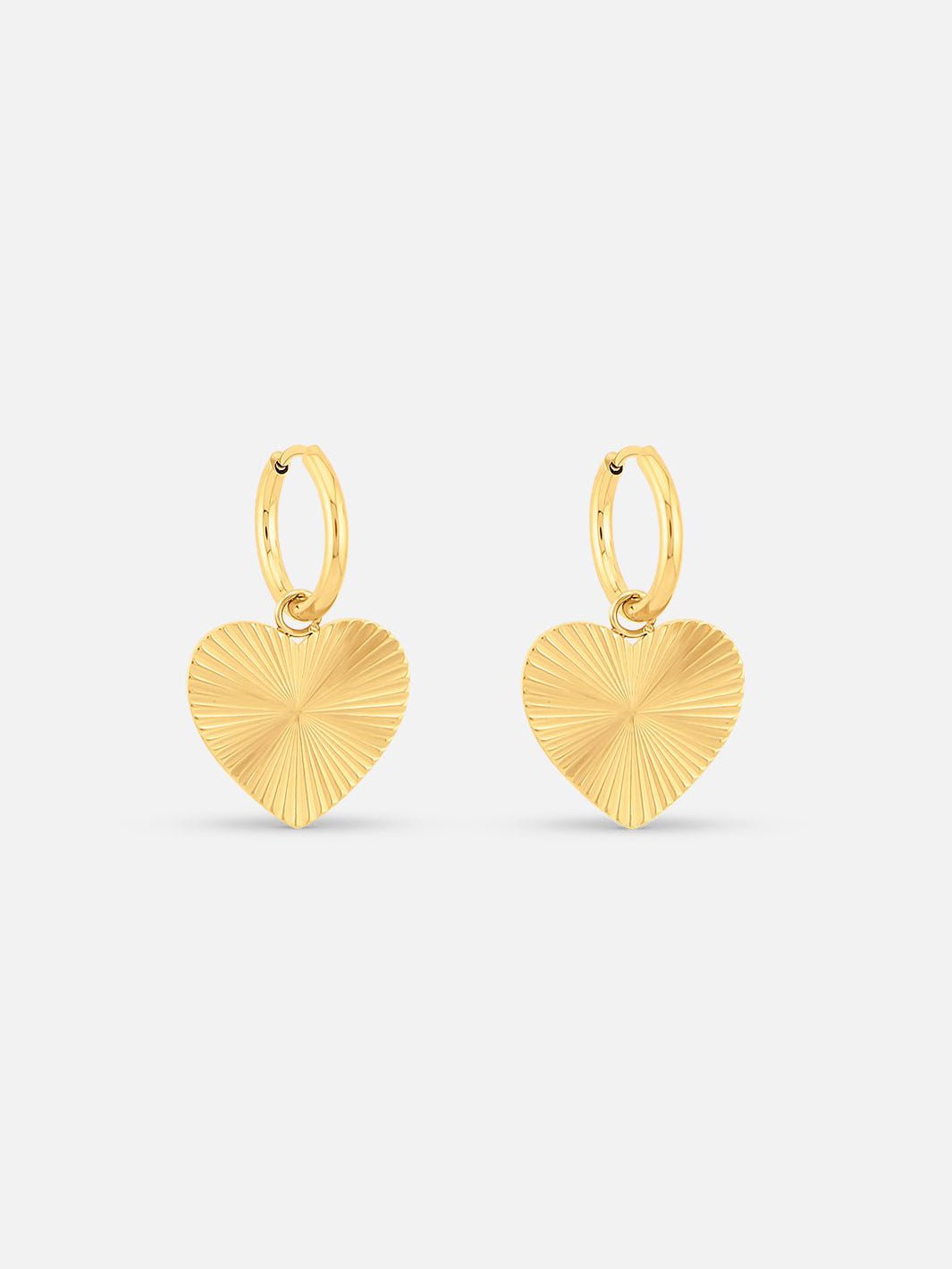 By Cara Sunbeam Heart Hoops 18K Guldbelagt - Online-Mode