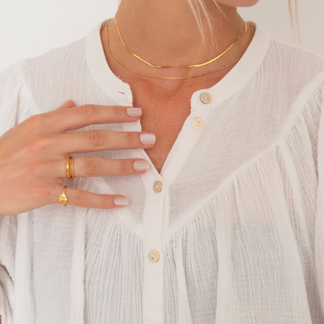 By Cara Sunbeam Oval Ring 18K Guldbelagt - Online-Mode