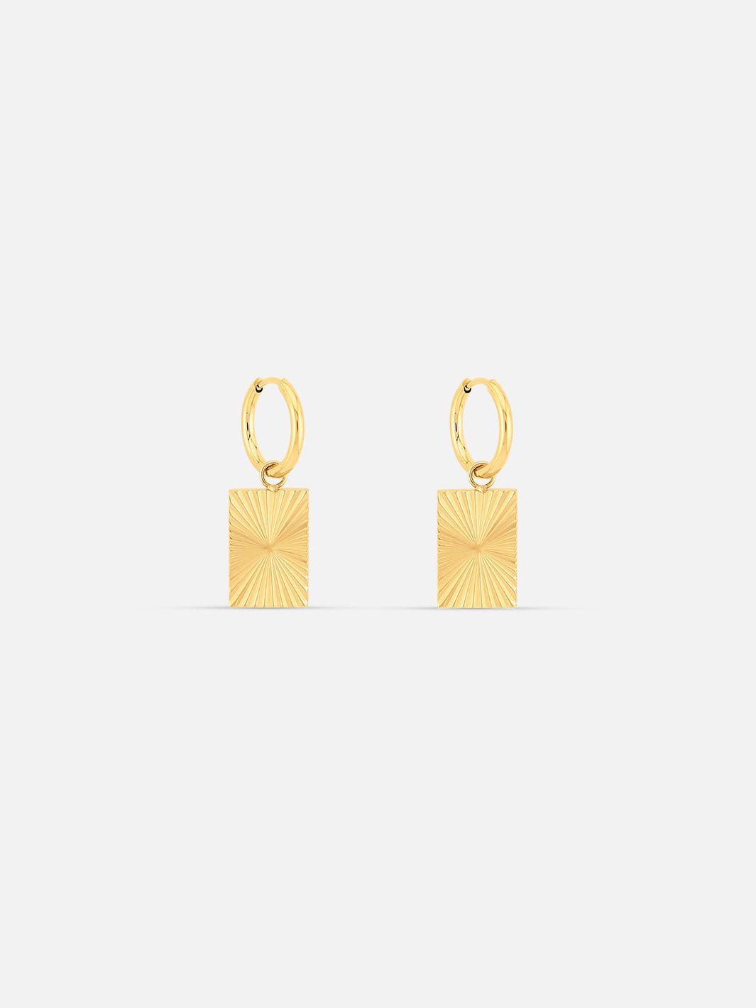 By Cara Sunbeam Square Hoops 18K Guldbelagt - Online-Mode