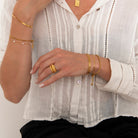 By Cara Wide Mesh Armbånd 18K Guldbelagt 6 mm - Online-Mode