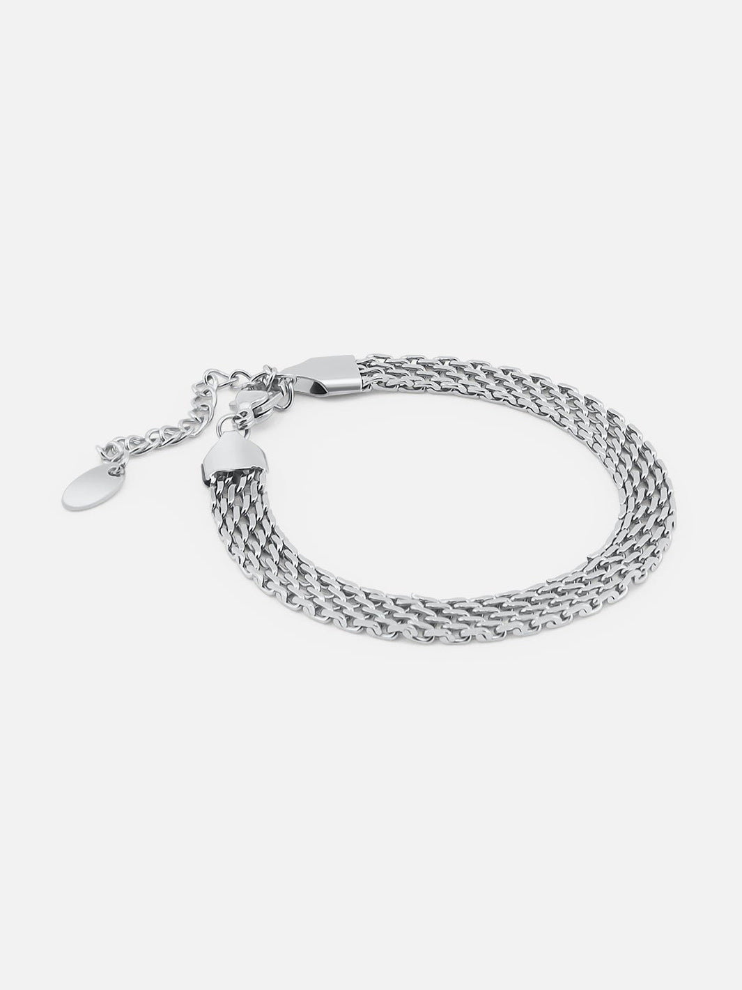 By Cara Wide Mesh Armbånd Sølvfarvet 6 mm - Online-Mode
