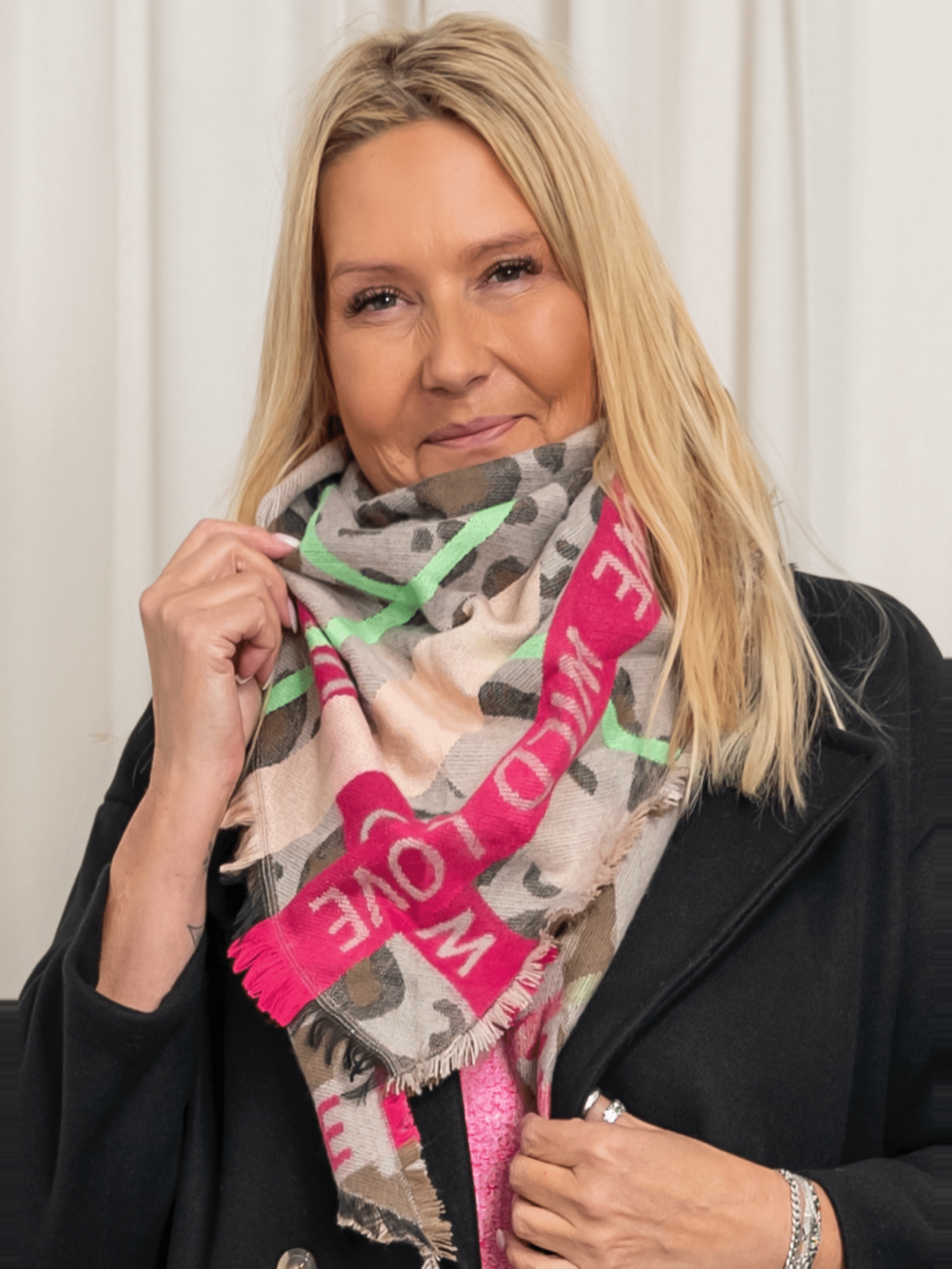 Cacia scarf leo fango/pink - Online - Mode