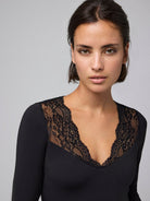 Casja lace termo bluse black - Online - Mode