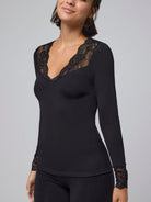 Casja lace termo bluse black - Online - Mode