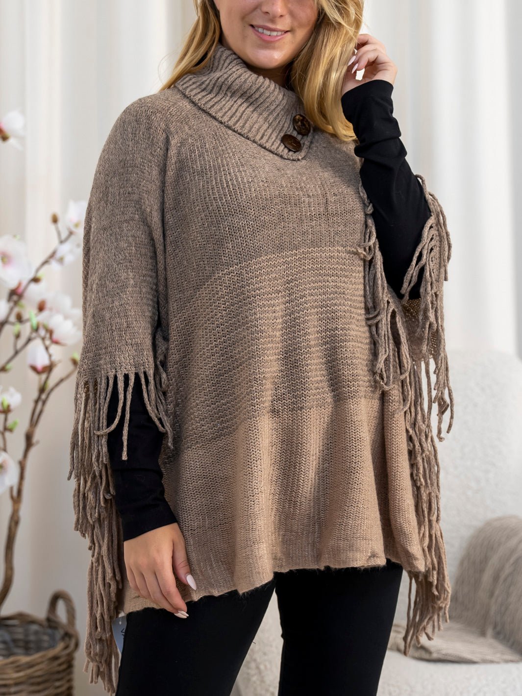 Clara poncho taupe - Online - Mode