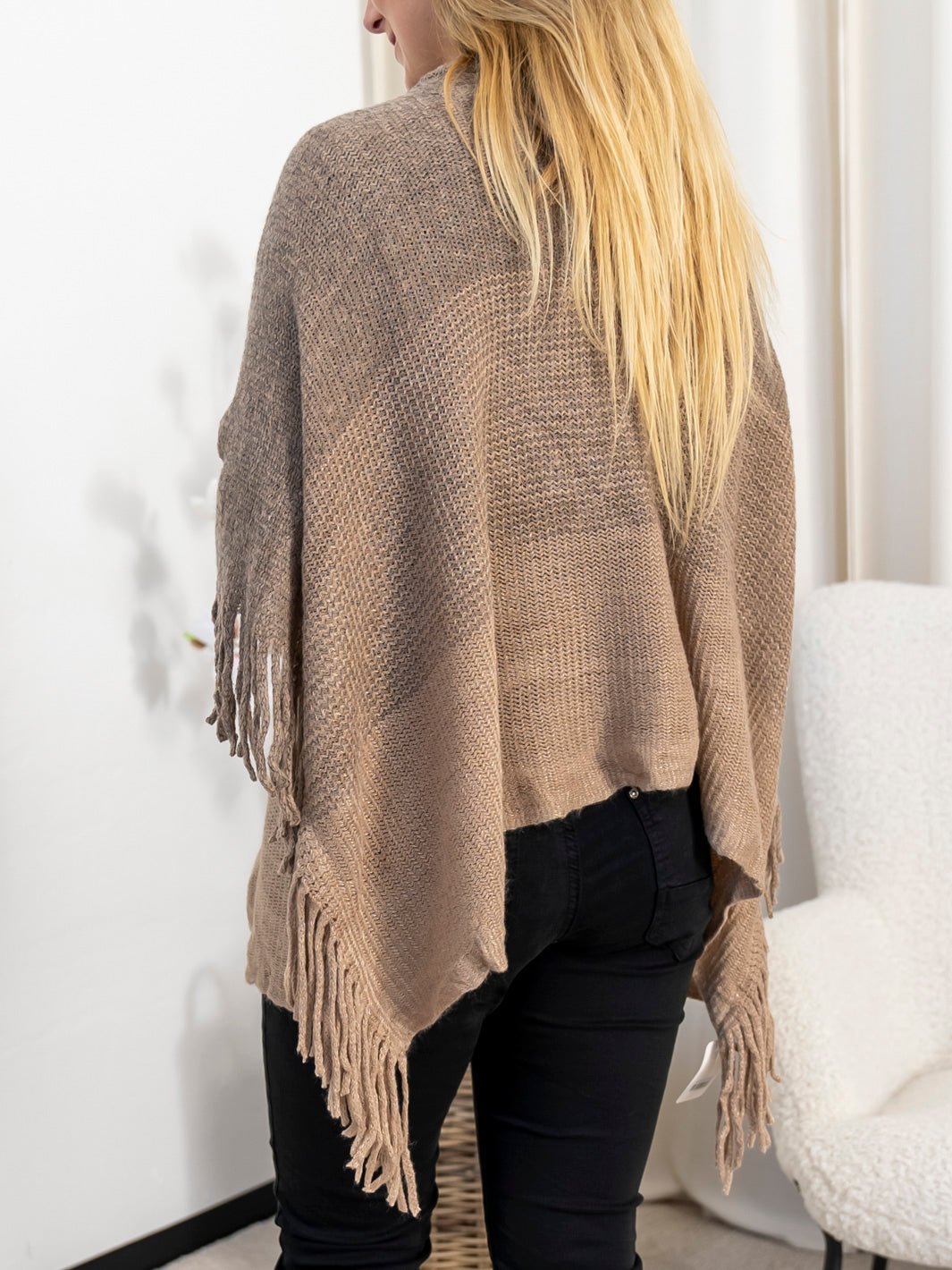 Clara poncho taupe - Online - Mode