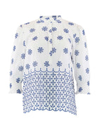 Continue Asta emb bluse off white/blue - Online - Mode