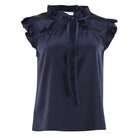 Continue Lilly satin top navy blue - Online - Mode