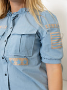 Continue Mili SS shirt dove blue - Online - Mode