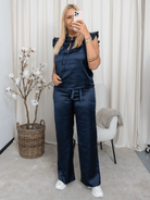 Continue Randi satin pants navy blue - Online - Mode