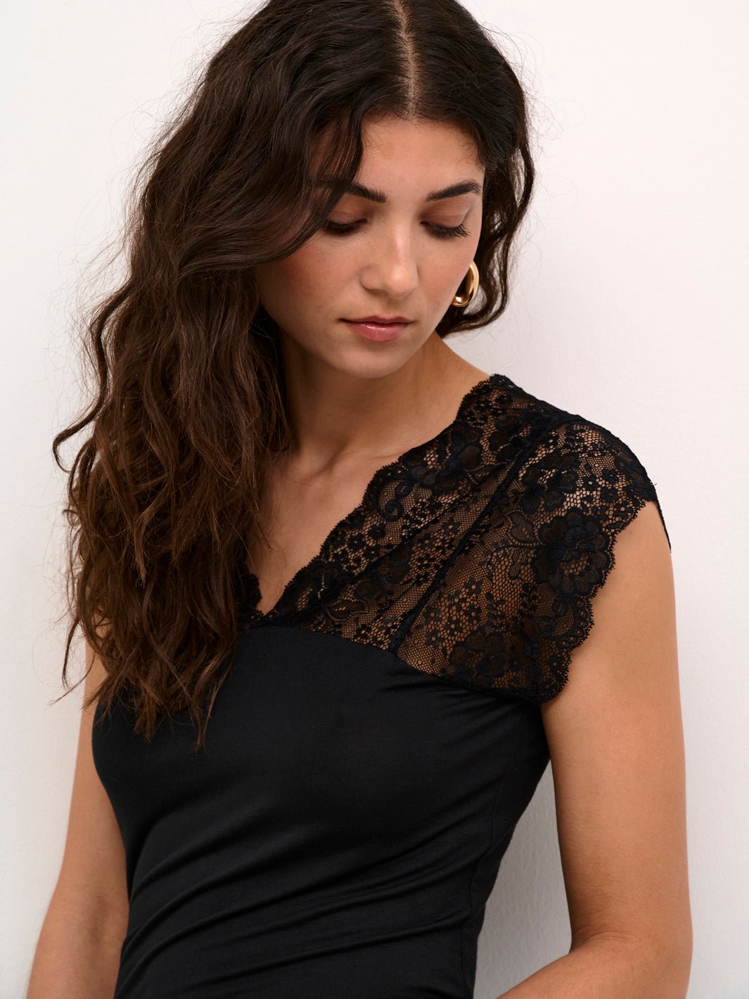 Culture CUpoppy lace top black - Online - Mode