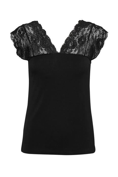 Culture CUpoppy lace top black - Online - Mode