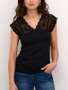 Culture CUpoppy lace top black - Online - Mode