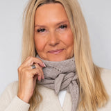 BC Dell knitted mini scarf taupe