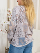 Dina strik bluse leo/beige - Online - Mode