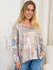 Dina strik bluse leo/beige