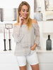 Ella lace bluse grey