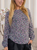 Emma bluse black/purple print