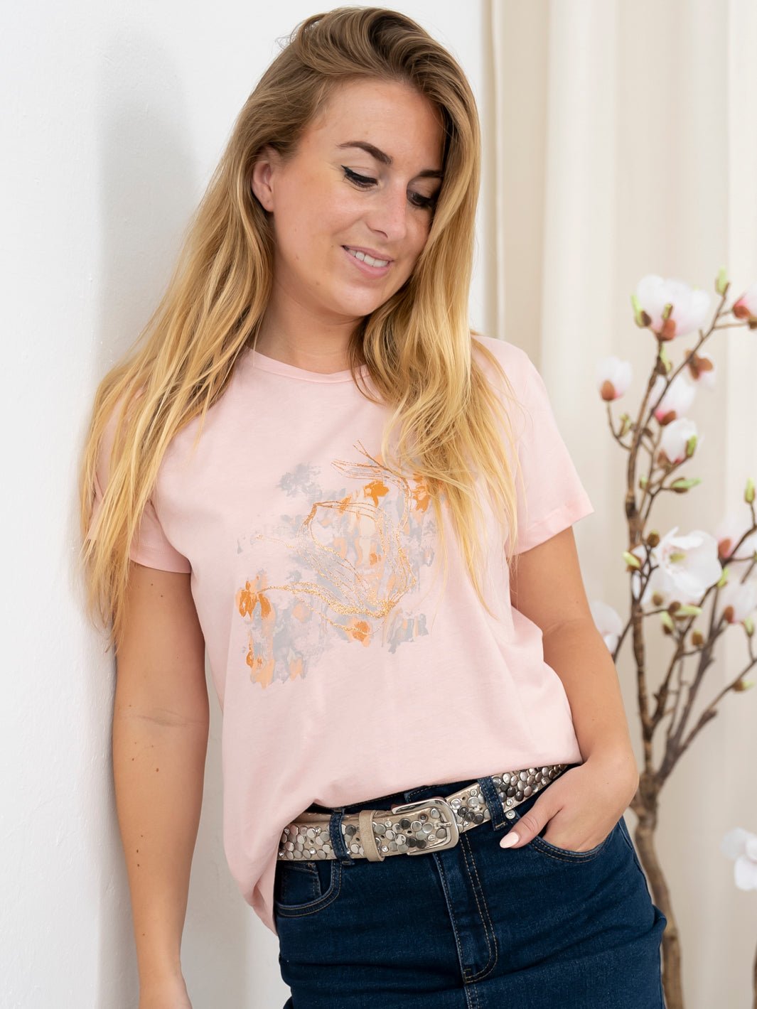 Fransa FRCreative tee 1 peachskin mix - Online - Mode