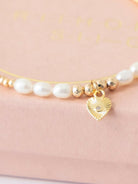 Friihof+Siig Golden Pearl Heart armbånd - Online - Mode