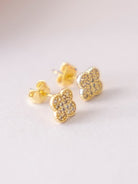 Friihof+Siig Sparkling Clover Studs forgyldt - Online - Mode