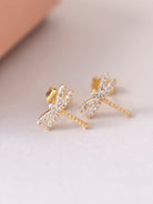 Friihof+Siig Sparkling Golden Dragonfly studs forgyldt - Online - Mode