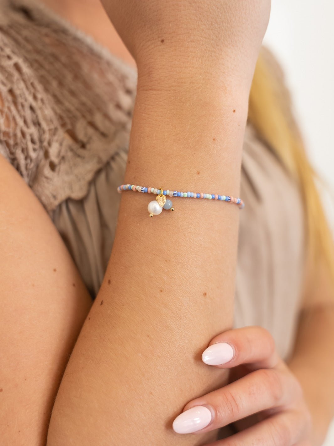 Friihof+Siig Susy armbånd multicolor blue pearl - Online - Mode