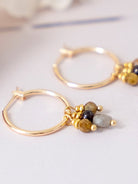 Friihof+Siig Tia pearl brown Gold hoops forgyldt - Online - Mode