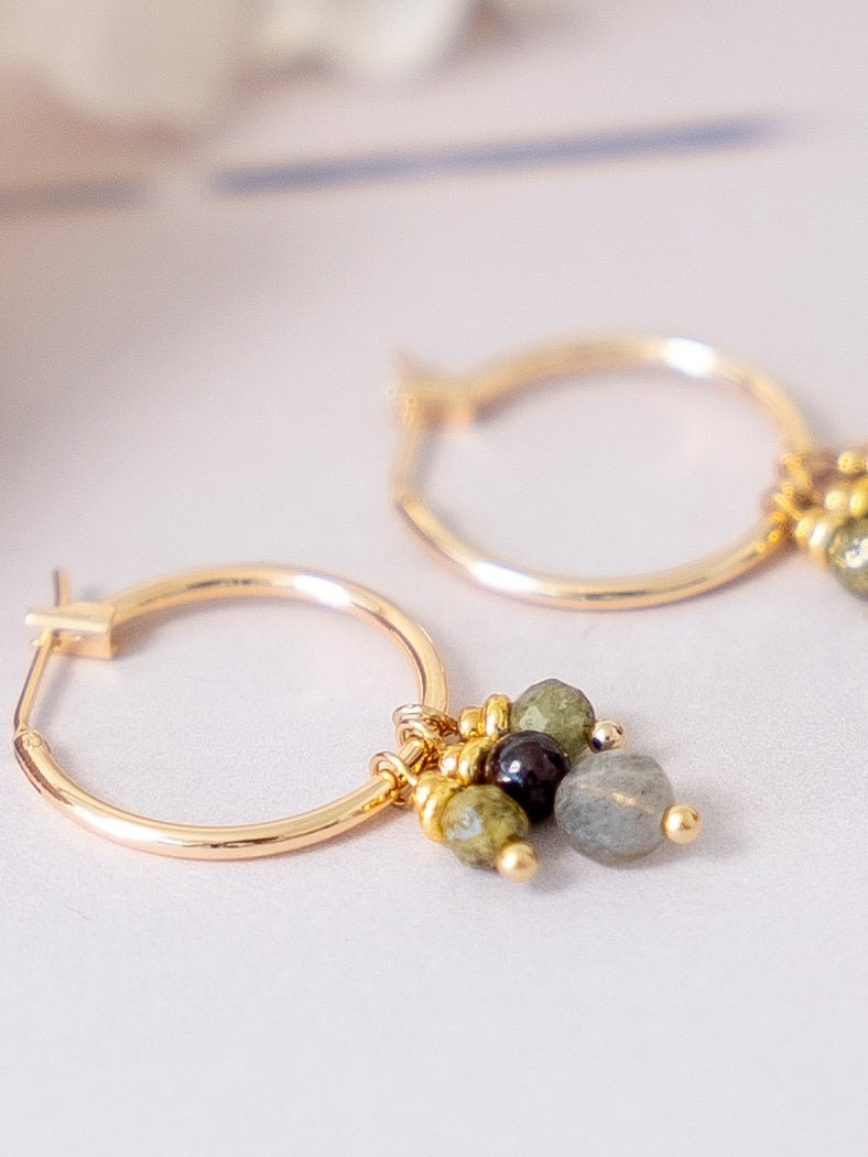 Friihof+Siig Tia pearl green Gold hoops forgyldt - Online - Mode