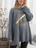 Gry mandala knit shirt grey