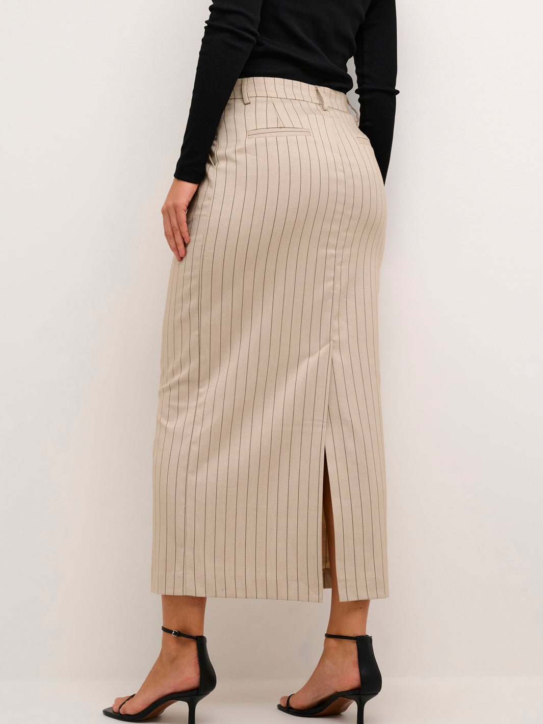 Kaffe KAagathe skirt sand/black pinstripe - Online - Mode