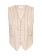 Kaffe KAagathe waistcoat sand/black pinstripe - Online - Mode