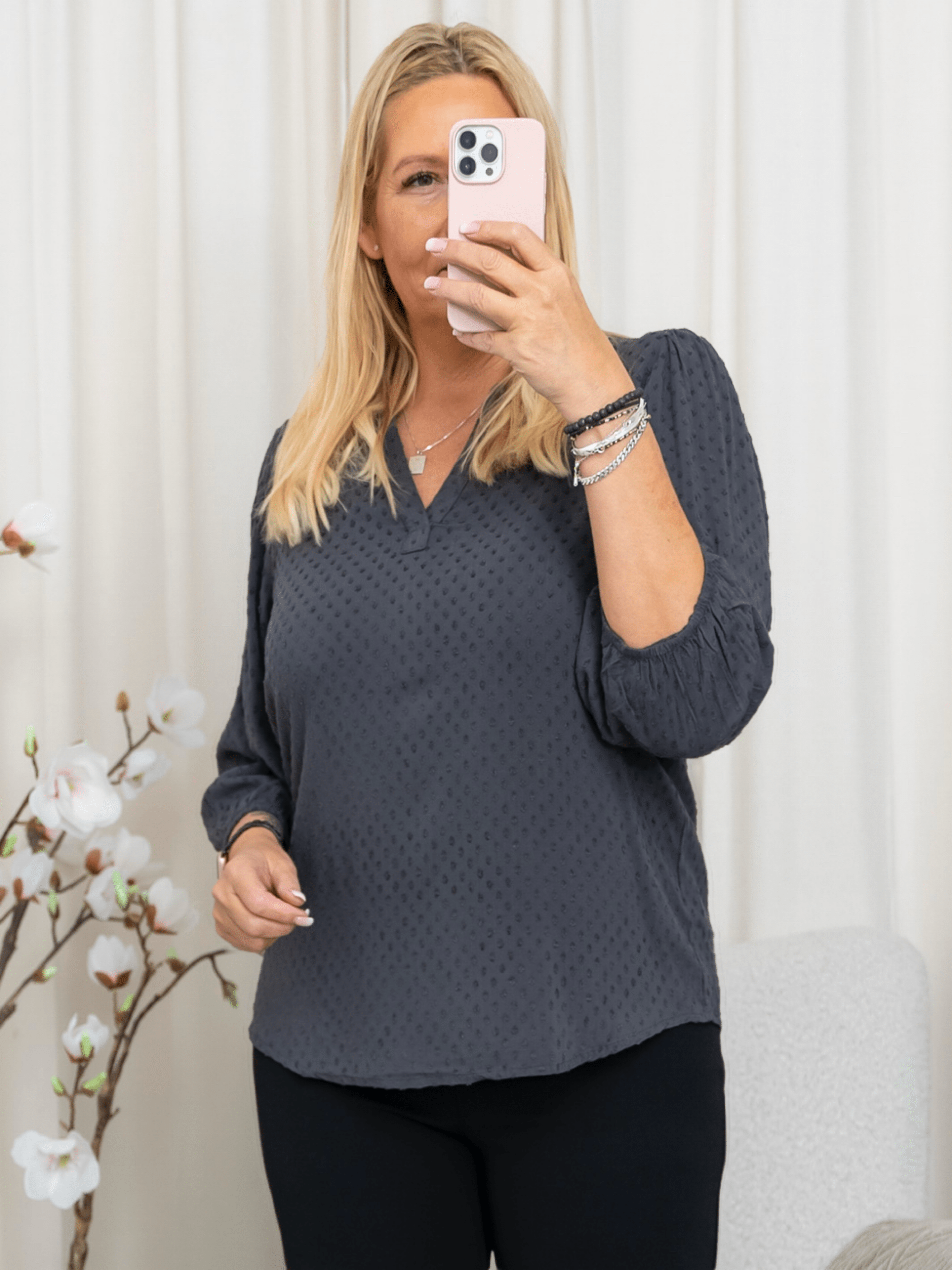 Kaffe KAanny blouse black oyster - Online - Mode