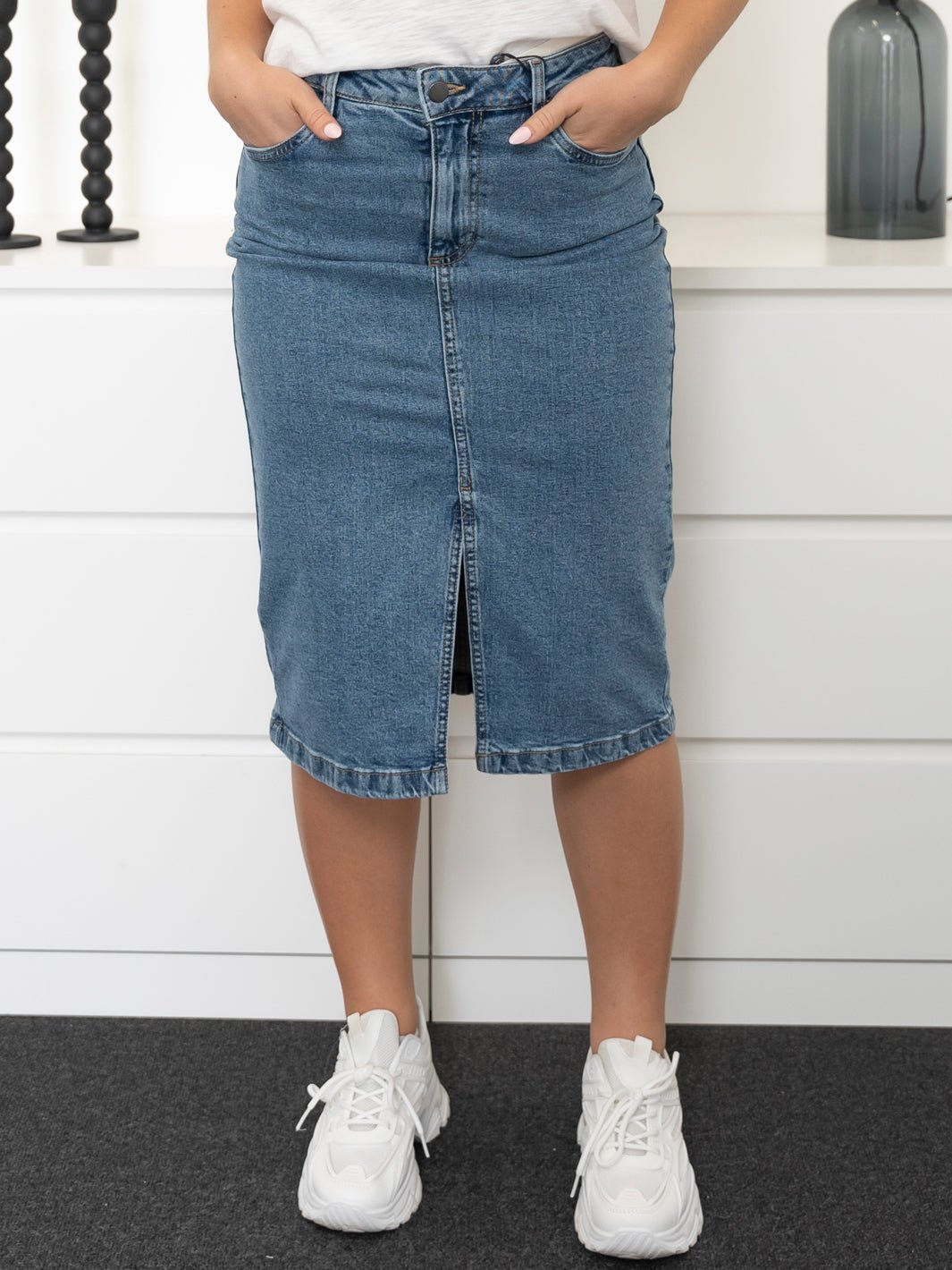 Kaffe KAbarbeth denim skirt light blue washed - Online-Mode