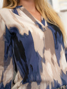 Kaffe KAbeathe bluse blue abstract print - Online - Mode