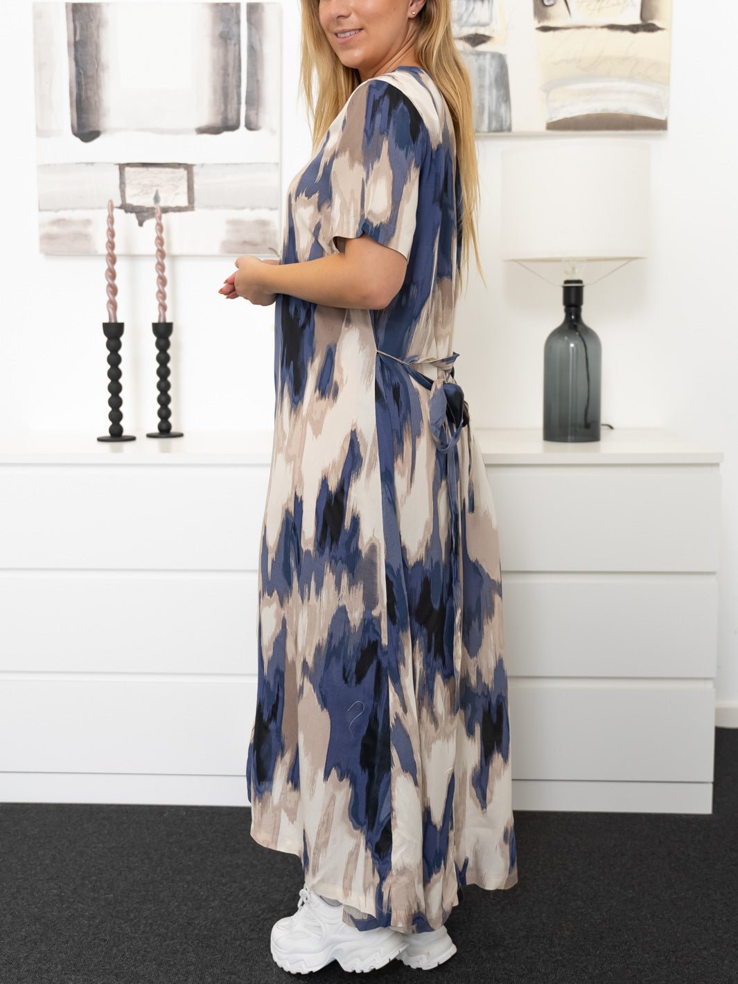 Kaffe KAbeathe dress blue abstract print - Online - Mode