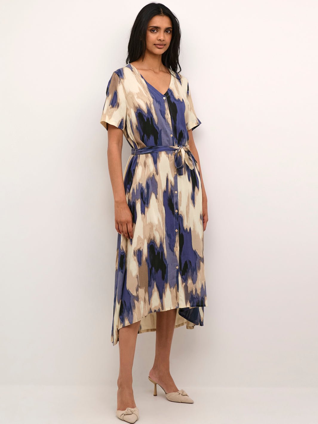 Kaffe KAbeathe dress blue abstract print - Online - Mode