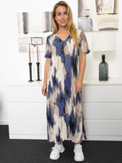 Kaffe KAbeathe dress blue abstract print - Online - Mode