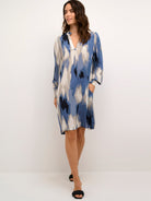 Kaffe KAbeathe short dress blue abstract print - Online - Mode