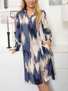 Kaffe KAbeathe short dress blue abstract print - Online - Mode