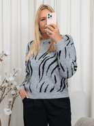 Kaffe KAbillie knit pullover grey melange/black - Online - Mode