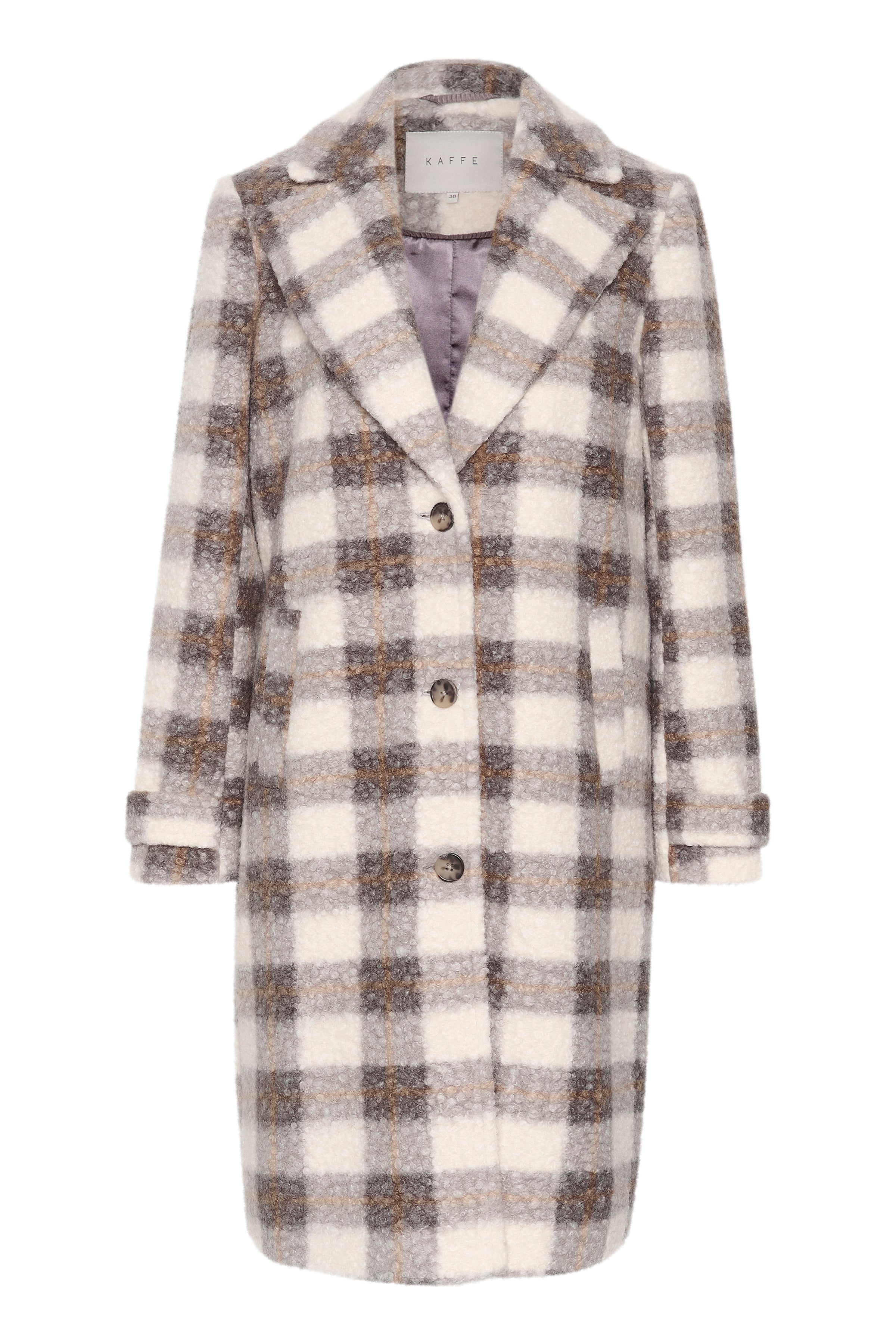 Kaffe KAelena coat grey/beige check - Online - Mode