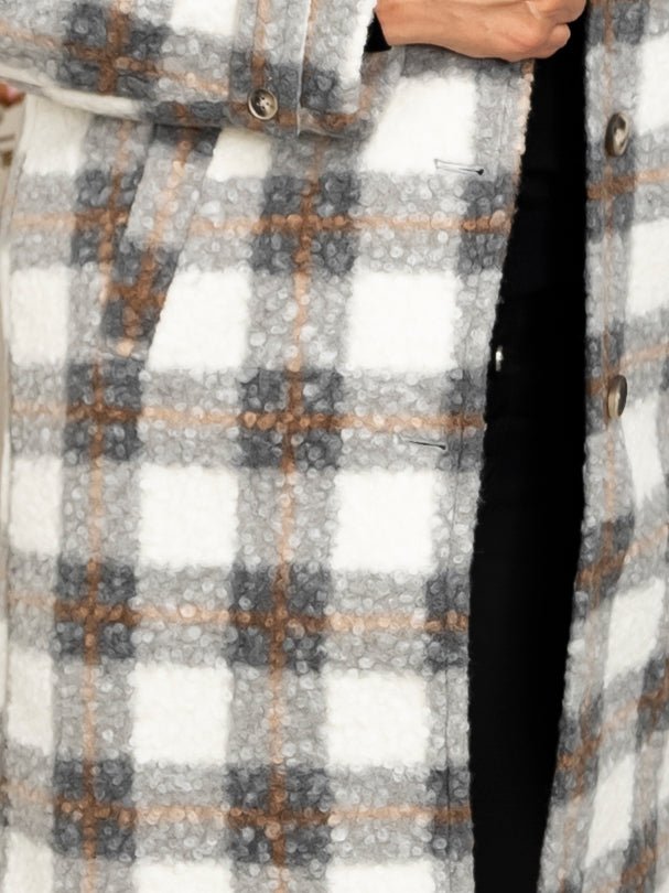 Kaffe KAelena coat grey/beige check - Online - Mode