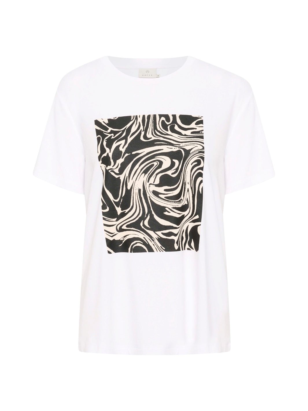 Kaffe KAelin t-shirt white/black graphic - Online-Mode