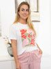 Kaffe KAelin t-shirt white/pink flower print